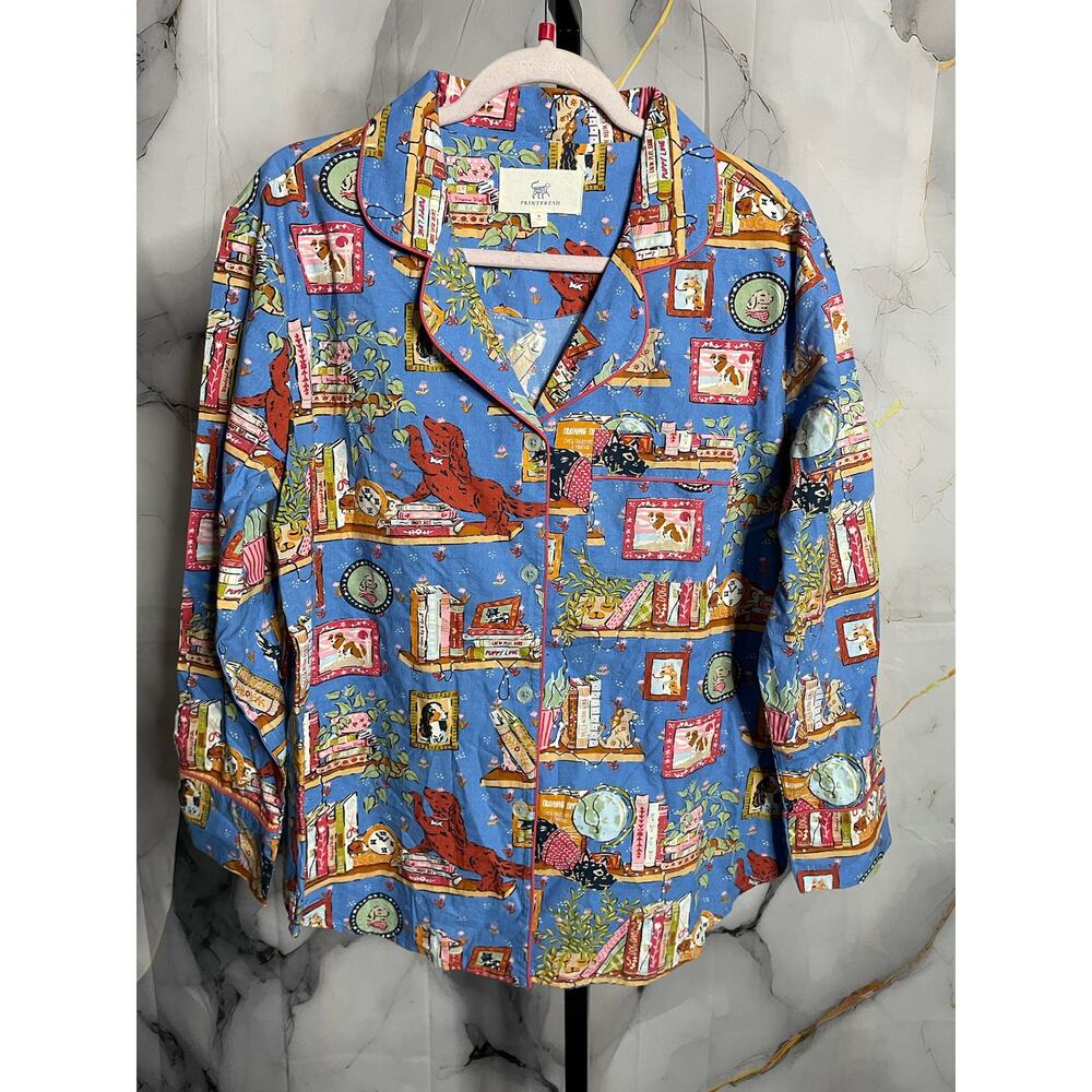 Printfresh Pajama Top ONLY Small